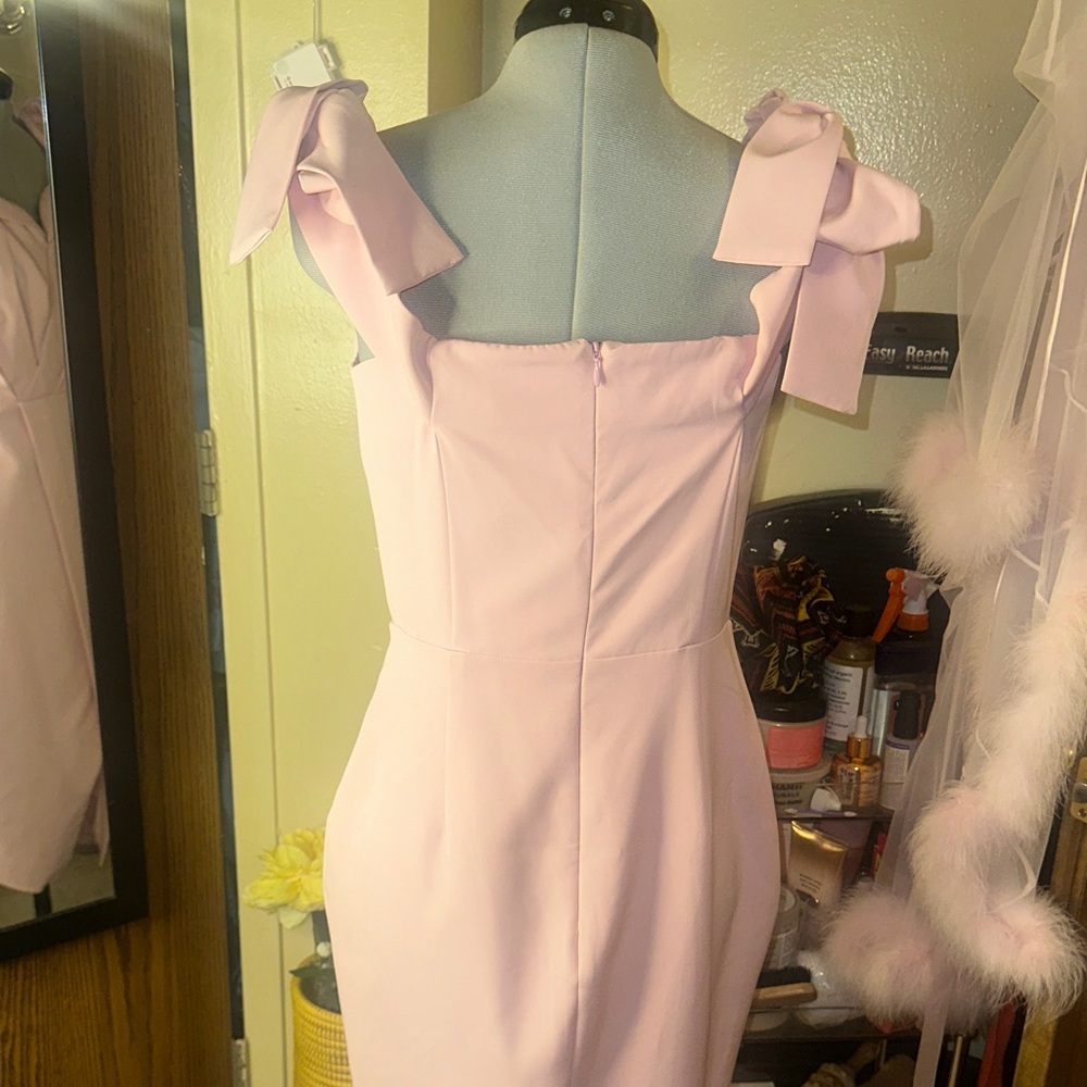 Elegant Pink Sleeveless Dress with bows - Picture 6 of 10